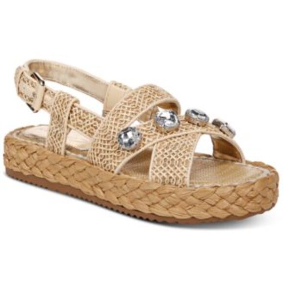 Circus by Sam Edelman Shoes - NIB Circus by Sam Edelman Wrigley Embellished Woven Raffia Platform Sandals 7.5M